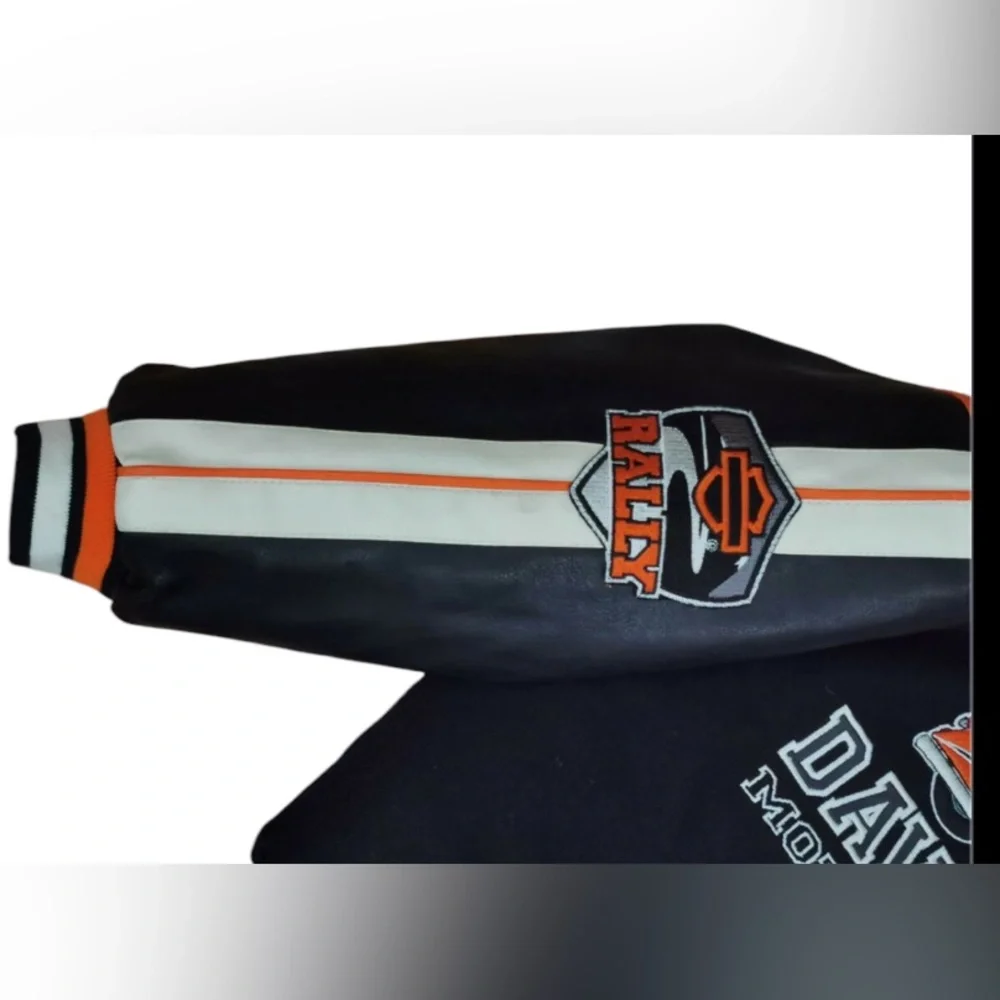 EUC Harley Davidson Children Bomber College Reversible Jacket Motor Cycle SZ 7